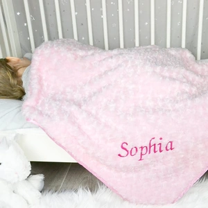1st Birthday Gifts Personalised Rose Pink Baby Blanket