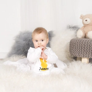 1st Birthday Gifts Personalised White Bunny Sleepsuit