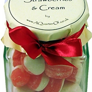 A Quarter Of Glass Gift Jar of Strawberries and Cream