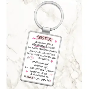 ABC Prints Sister You Are Not Just Wonderful - Metal Keyring