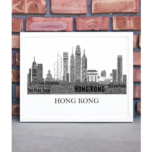ABC Prints Personalised Hong Kong Skyline Word Art