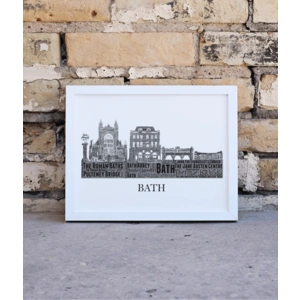 ABC Prints Personalised Bath City Skyline Word Art