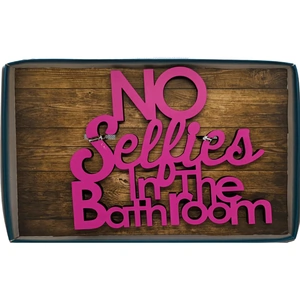 Boxer Chatterwall Wooden Plaque - No Selfies In The Bathroom - Children's Toys & Birthday Present Ideas Adult Toys - New & In Stock at PoundToy