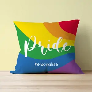 Custom Gifts Personalised Pride Cushion - Rainbow