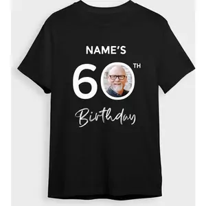 Custom Gifts Photo Upload T-Shirt 60th Birthday