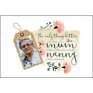 Custom Gifts Photo Blanket With Message For Nanny- Personalise With Message And Photo Upload