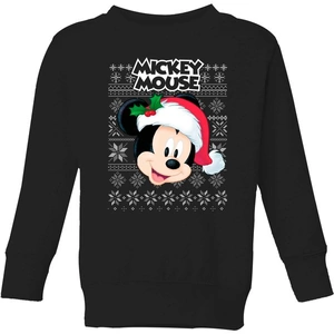 Disney Classic Mickey Mouse Kids Christmas Sweatshirt - Black - 3-4 Years
