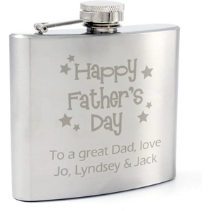 For You Personalised Gifts Stainless Steel Happy Fathers Day Stars Hip Flask