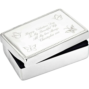 For You Personalised Gifts Butterfly Rectangular Jewellery Box