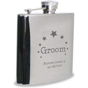 For You Personalised Gifts Stars Groom Hip Flask