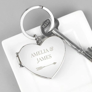 For You Personalised Gifts Arrow Heart Photoframe Keyring