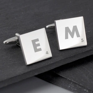For You Personalised Gifts Initials and Age Square Cufflinks