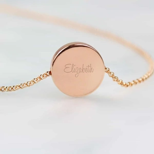 For You Personalised Gifts Any Name Rose Gold Tone Disc Necklace