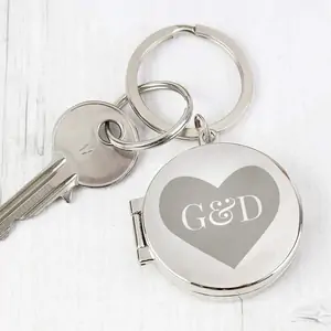 For You Personalised Gifts Personalised Couples Initials Photo Keyring