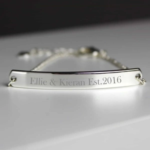 For You Personalised Gifts Silver Tone Bar Bracelet