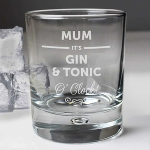 For You Personalised Gifts Its... OClock Tumbler Bubble Glass