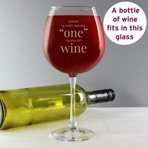 For You Personalised Gifts One Glass' Bottle of Wine Glass