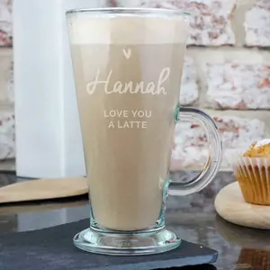 For You Personalised Gifts Personalised Heart Latte Glass