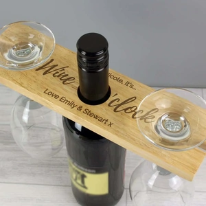 For You Personalised Gifts Wine O'clock' Wine Glass & Bottle Butler