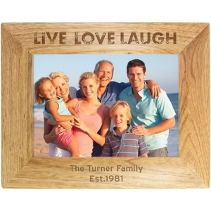 For You Personalised Gifts Live Laugh Love 7x5 Wooden Photo Frame