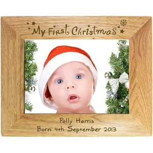 For You Personalised Gifts My First Christmas 5x7 Wooden Photo Frame