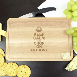 For You Personalised Gifts Keep Calm & Chop On Large Chopping Board