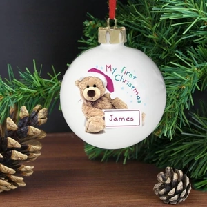 For You Personalised Gifts Teddy 1st Christmas Bauble