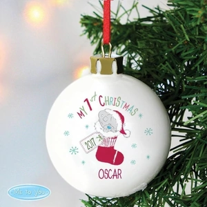 For You Personalised Gifts Tiny Tatty Teddy My 1st Christmas Stocking Bauble