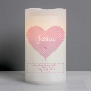 For You Personalised Gifts Stitch & Dot Girls Nightlight LED Candle