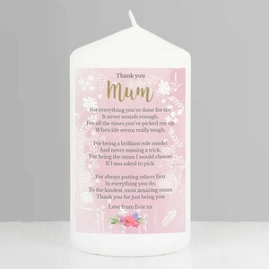 For You Personalised Gifts Floral Watercolour Candle