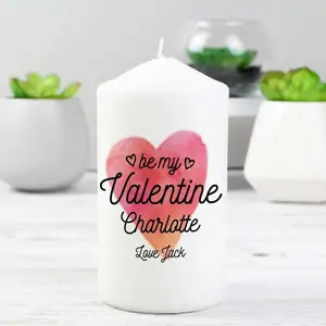 For You Personalised Gifts Personalised Be My Valentine Pillar Candle