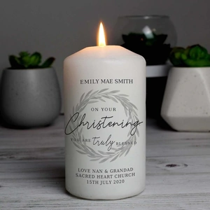 For You Personalised Gifts Truly Blessed' Christening Pillar Candle