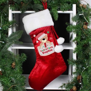 For You Personalised Gifts Pocket Teddy My 1st Christmas Luxury Stocking