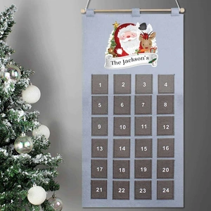 For You Personalised Gifts Personalised Santa Advent Calendar In Silver Grey