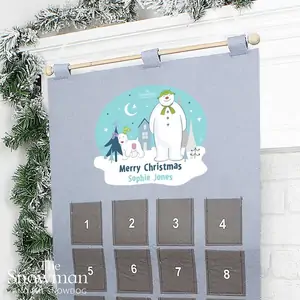 For You Personalised Gifts Personalised The Snowman and the Snowdog Advent Calendar In Silver Grey