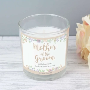 For You Personalised Gifts Mother of the Groom 'Floral Watercolour Wedding' Scented Jar Candle