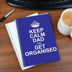 For You Personalised Gifts Keep Calm Blue A5 Notebook