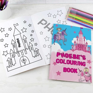 For You Personalised Gifts Princess Colouring Book with Pencil Crayons
