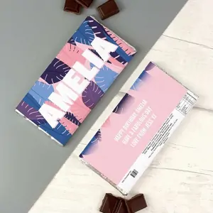 For You Personalised Gifts Personalised Palm Leaves Milk Chocolate Bar