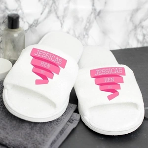 For You Personalised Gifts Pink Banner Velour Slippers