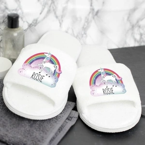 For You Personalised Gifts Unicorn Velour Slippers