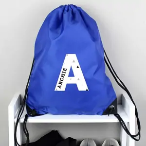 For You Personalised Gifts Personalised Initial Blue Kit Bag