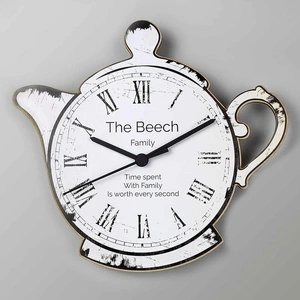 For You Personalised Gifts Teapot Shape Wooden Clock