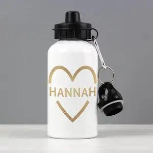 For You Personalised Gifts Personalised Gold Heart Drinks Bottle