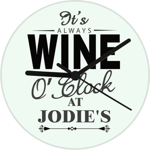For You Personalised Gifts Wine O'Clock Clock