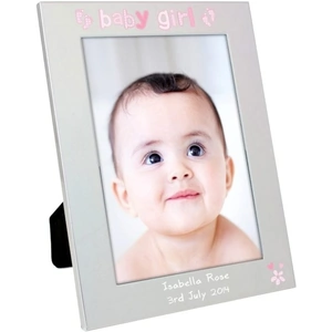 For You Personalised Gifts Silver 5x7 Baby Girl Photo Frame