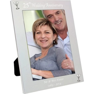 For You Personalised Gifts Silver 5x7 25th Wedding Anniversary Photo Frame