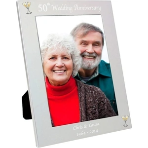 For You Personalised Gifts Silver 5x7 50th Wedding Anniversary Photo Frame
