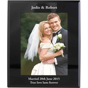 For You Personalised Gifts Portrait Black Glass Photo Frame 5x7