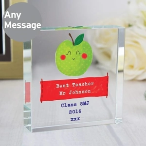 For You Personalised Gifts Happy Apple Large Crystal Token